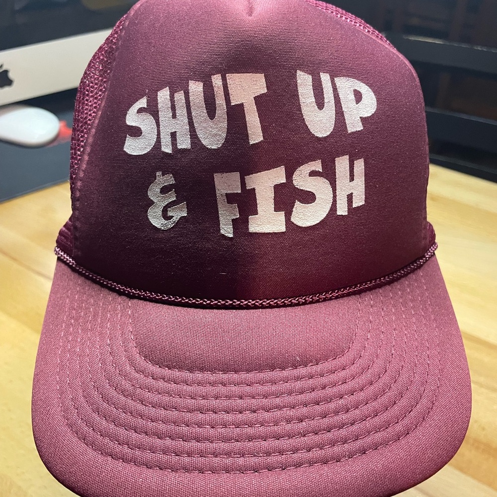 Burgundy Fishing Cap - Shut Up & Fish